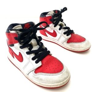 Nike Air Jordan Toddler Retro 1 High Heritage Red White TD Sneakers